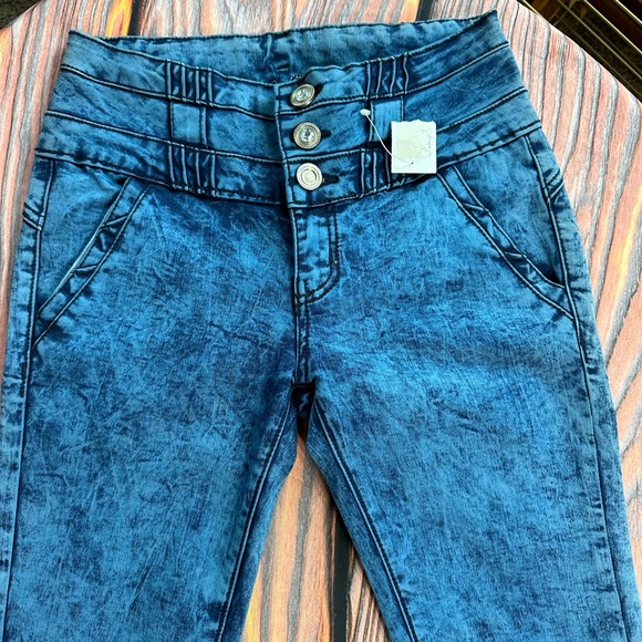 Jeans size 28  Salvaje Evolution Low rise Skinny Ankle blue stone wash nwt - Picture 2 of 11